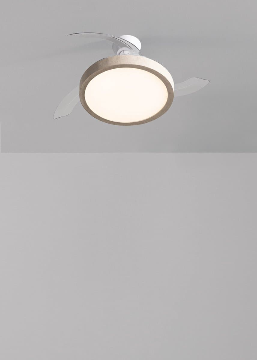 CREATE - Plafondventilator 40W stil met intrekbare bladen en LED-licht, verschillende maten - M - Met licht - Afstandsbediening - WIND CLEAR STUDIO — afbeelding 1