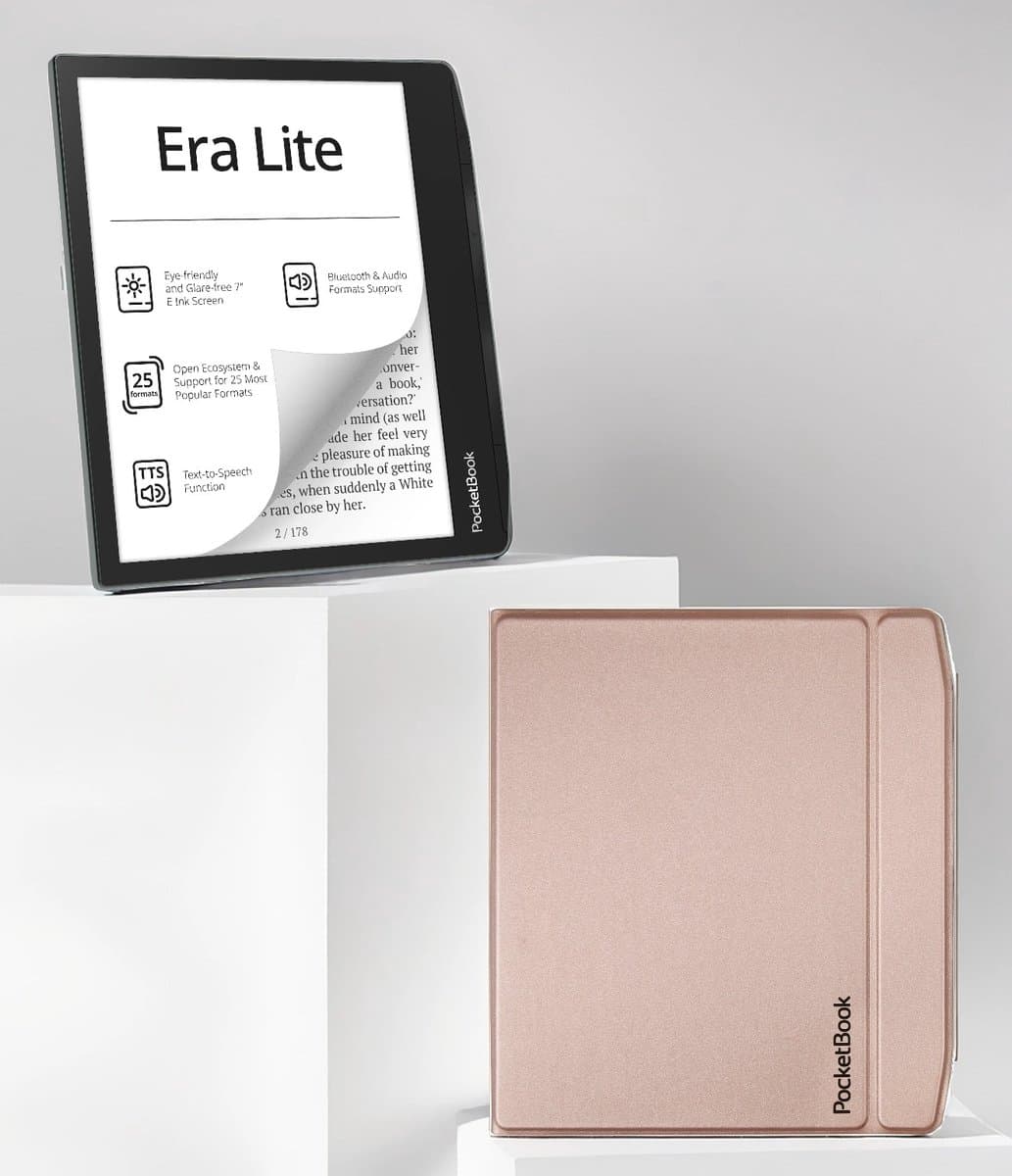 PocketBook Era Lite e-reader Stone Green – 7 inch – 16 GB – spatwaterdicht + Stone Green met Beige Flip Cover – voordeelbundel — afbeelding 1
