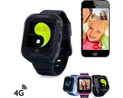 GPSHorlogeKids - GPS horloge kind - smartwatch kinderen - 4G videobellen - GPS tracker - SOS-alarm - zaklantaarn - incl. simkaart - Base Zwart II