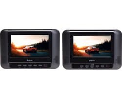 Denver Draagbare DVD Speler Auto - 7 inch - 2 schermen - Incl. Bevestigingsriemen - USB - MTW793 - Zwart