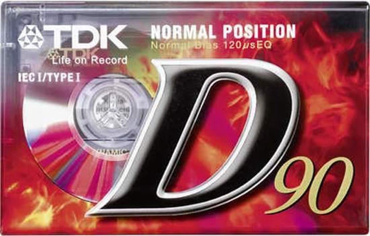 TDK D-90 - AUDIO TAPE (CASSETTE BANDJE) - 90 MIN (2 X 45) - VINTAGE TAPE UIT 1990/1997 — afbeelding 1