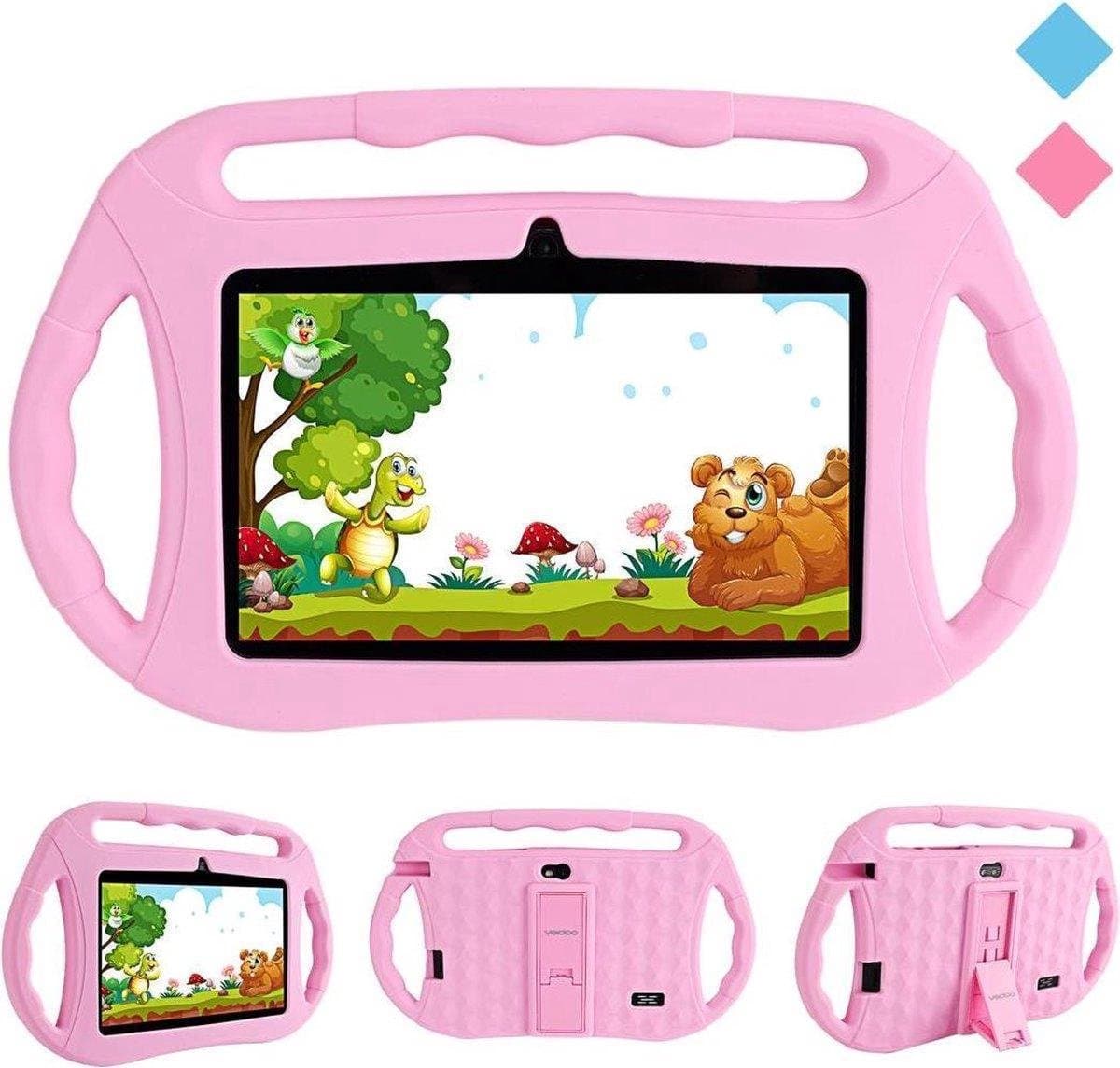 Kindertablet - tablet 7 inch - 16 GB - vanaf 2 jaar - leerzame tablet voor kinderen - Bluetooth - Wifi - spellen - camera - Roze - — afbeelding 1