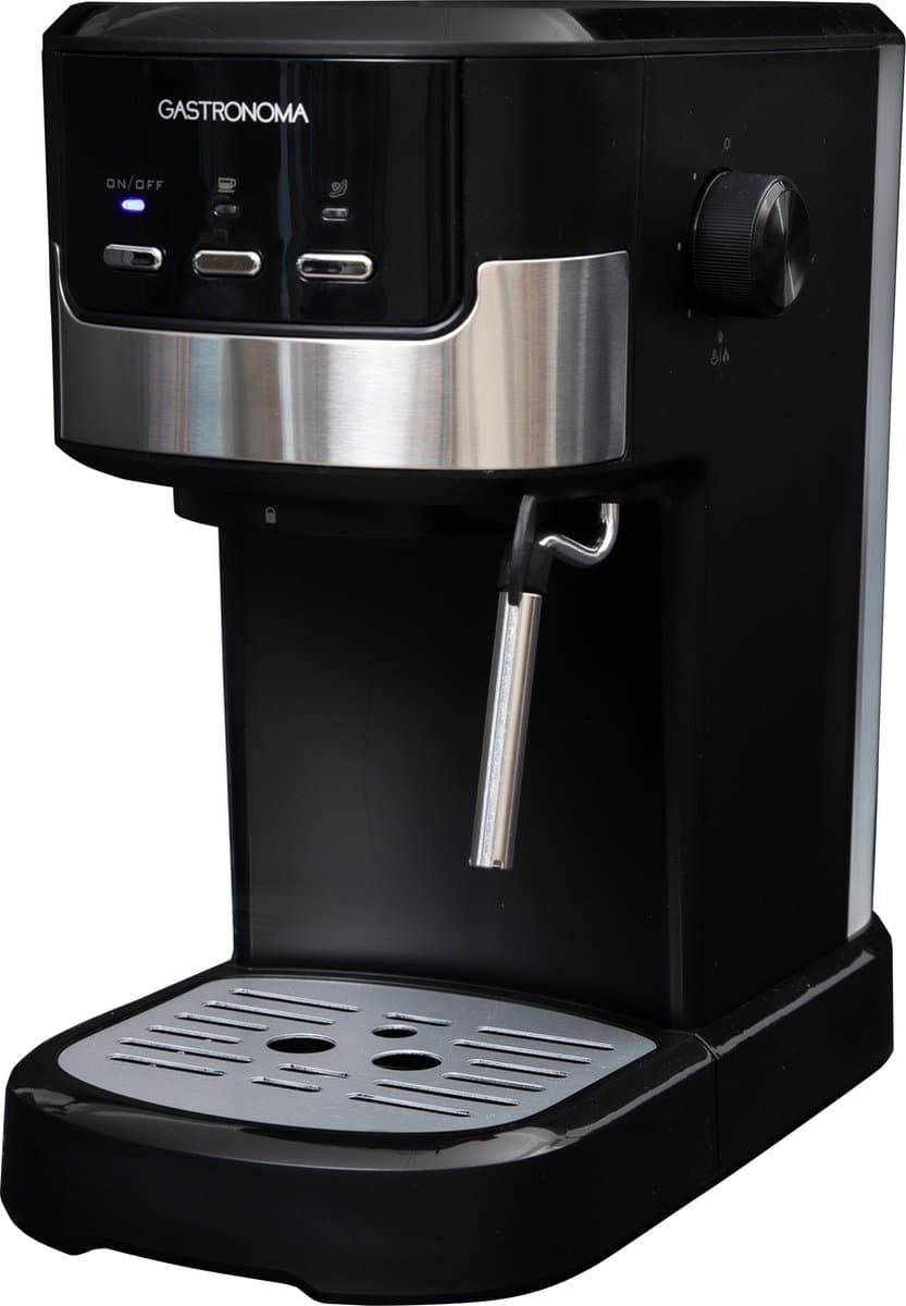 Gastronoma Pistonmachine - Espresso Koffiemachine met gemalen bonen en melkopschuimer - 18110002 - Zwart — afbeelding 1