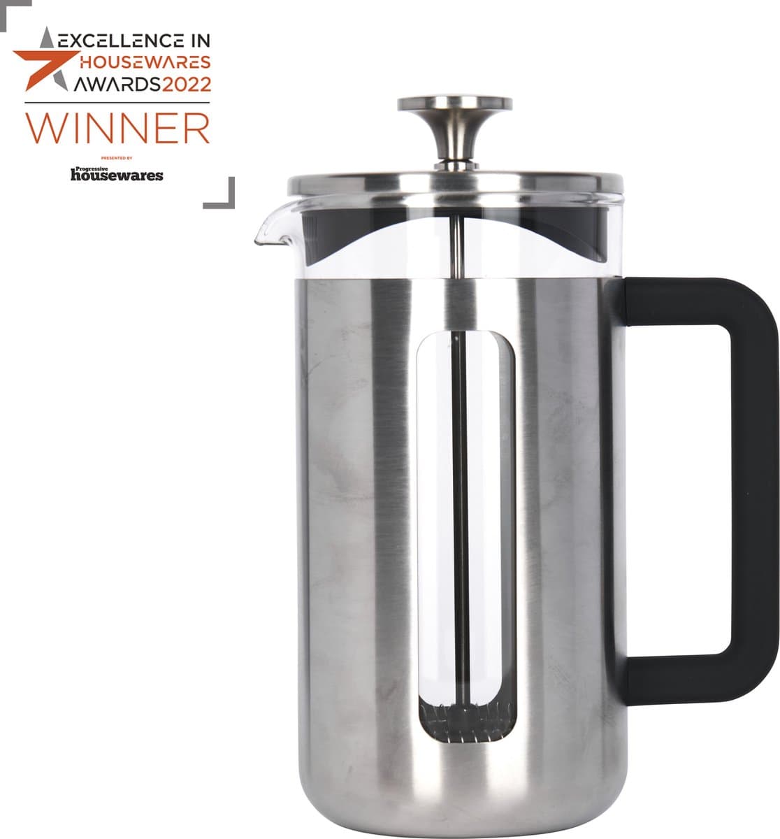La Cafetière Pisa koffiezetapparaat met glazen frame, roestvast geborsteld staal — afbeelding 1