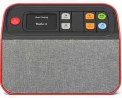 BBrain Dementie DAB+ Radio - Speciaal voor Senioren en Ouderen met Dementie - Zeer Makkelijke Bediening - Zelfstand Muziek luisteren - Geen verwarrende Technologie - Verander Gebruikerspaneel naar Behoefte tot Bediening met slechts één Knop - Rood