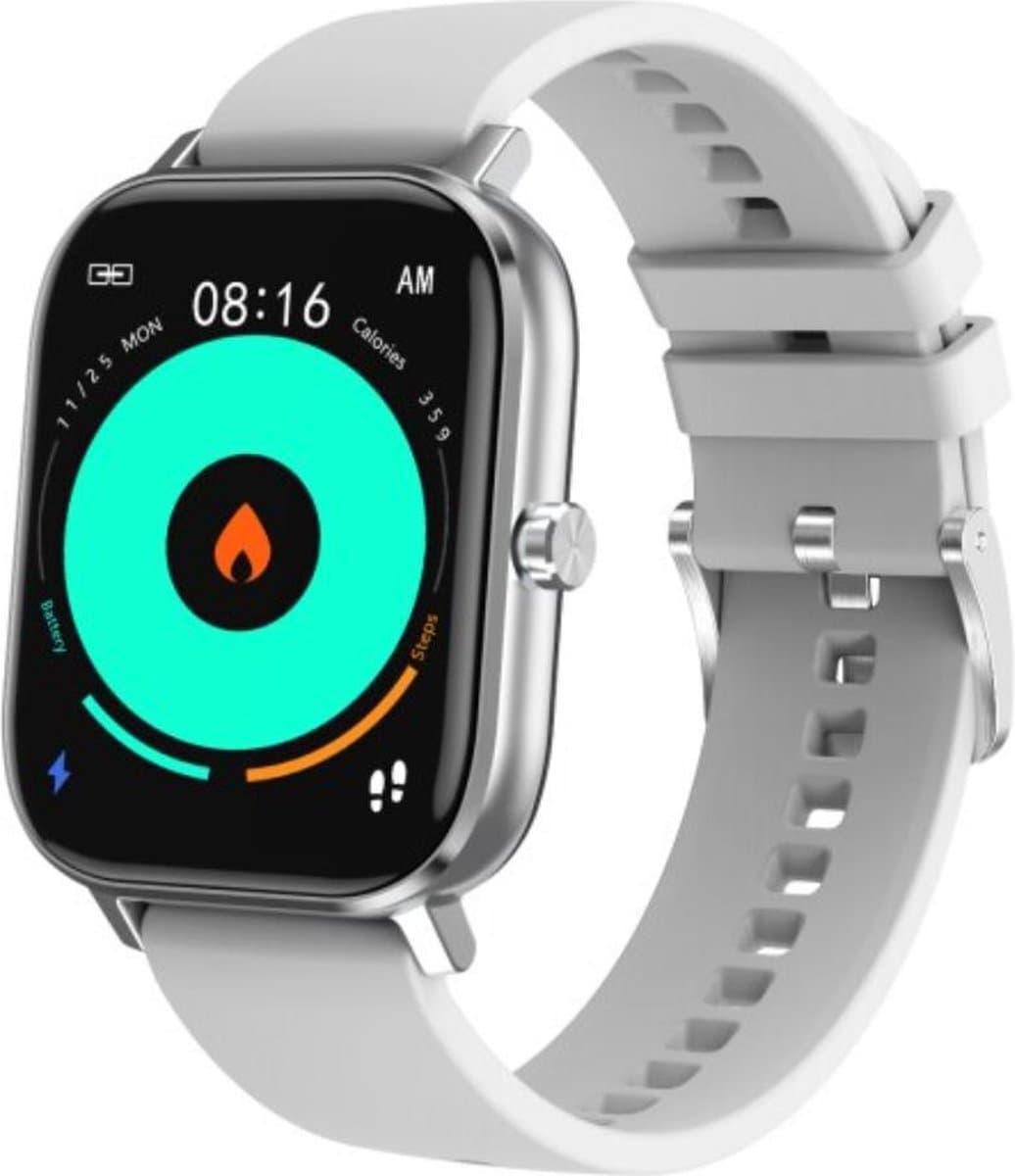 DrPhone GTE3 Smart - Metalen Smartwatch Met belfunctie - GPS (smartphone) - Auto Sport - Notificaties - Mail lezen - Geschikt Voor iOS/Android - - Mist Gray — afbeelding 1