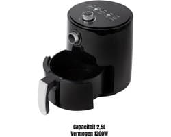 Florixa® Mini airfryer - Airfryer - Airfryer klein - Zwart - 27cm x 27cm x 32cm