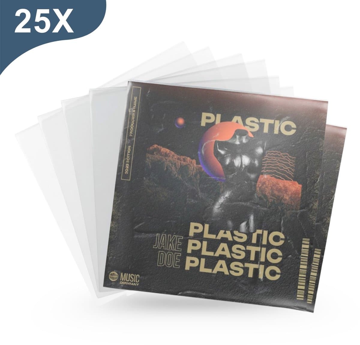 Amido® LP hoezen 25 stuks – Polyethyleen extra stevig - LP hoes - Vinyl hoes – VinylCare Essential ShieldSleeve Record Sleeves – LP beschermhoezen - Buitenhoezen voor standaard LP’s - 100 Micron — afbeelding 1