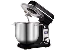 Vedder House - Keukenmachine - Zwart - 6 liter - 1200 Watt - Keukenmixer - 6 snelheden - Vaatwasserbestendig