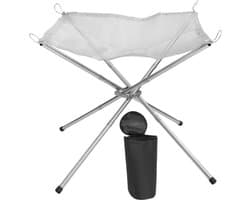 Camping Vuurplaats Driepoot - Vouwbaar RVS Kampvuur Rooster (42x42x32 cm, Zilver)