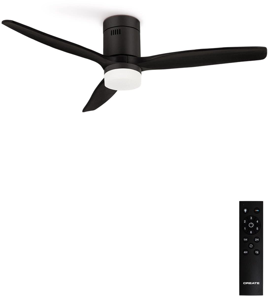 CREATE - Stille 40W plafondventilator met technische ABS bladen in verschillende maten - L - Met licht - Afstandsbediening - WIND CALM — afbeelding 1