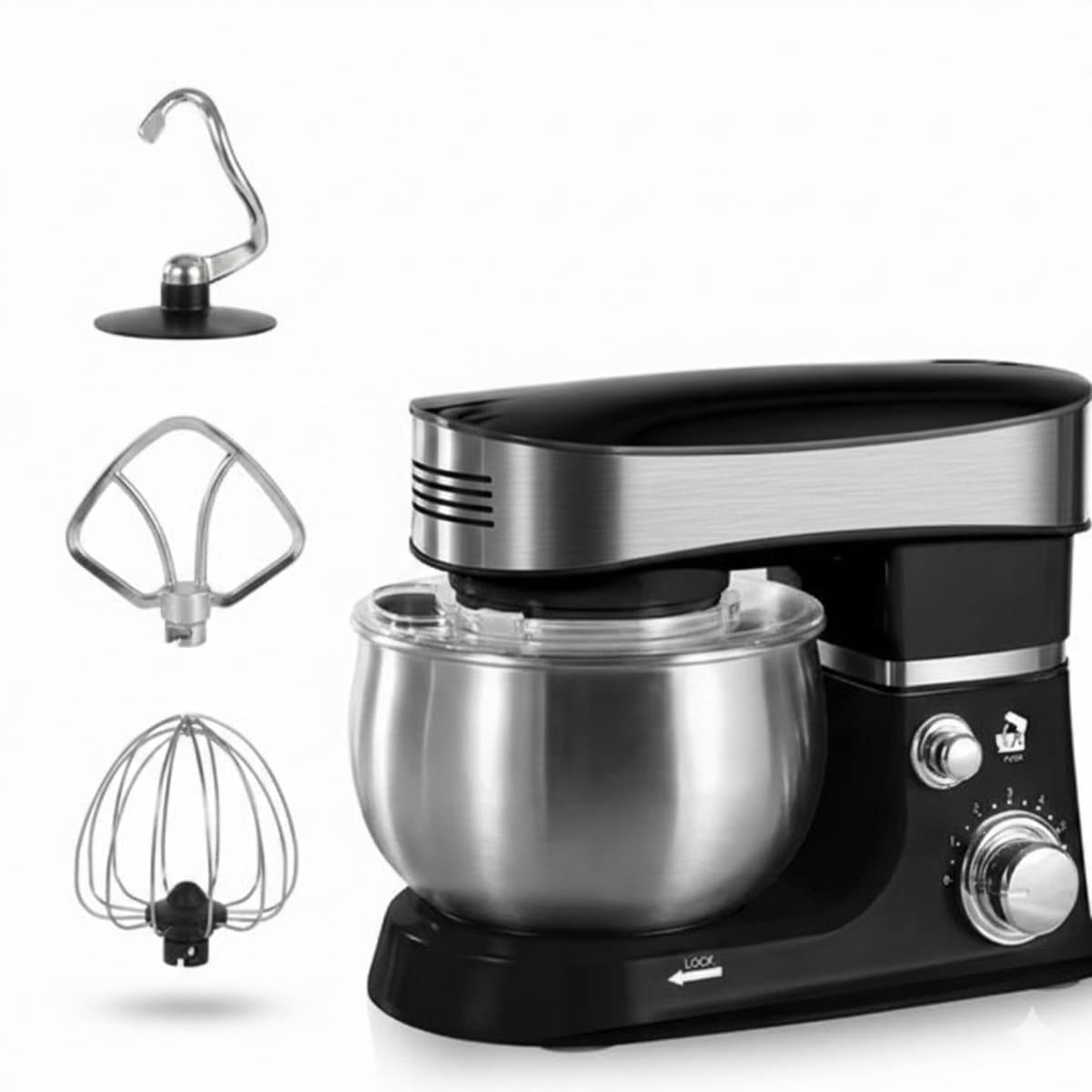 Keukenmachine – 3L Mengkom – Keukenrobot met Mixerfunctie – Zwart — afbeelding 1