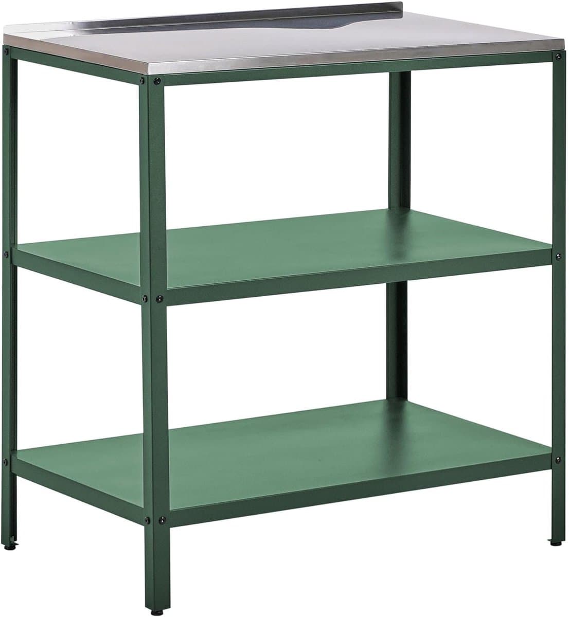 Tuinkeuken Eiland - Buitenkeuken Tafel - Buiten Koken - Roestvrij Staal Werkblad - 80x50x90 cm - Groen — afbeelding 1