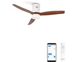 CREATE - Stille 40W plafondventilator met technische ABS bladen in verschillende maten - S - Met licht - WIFI - WIND CALM
