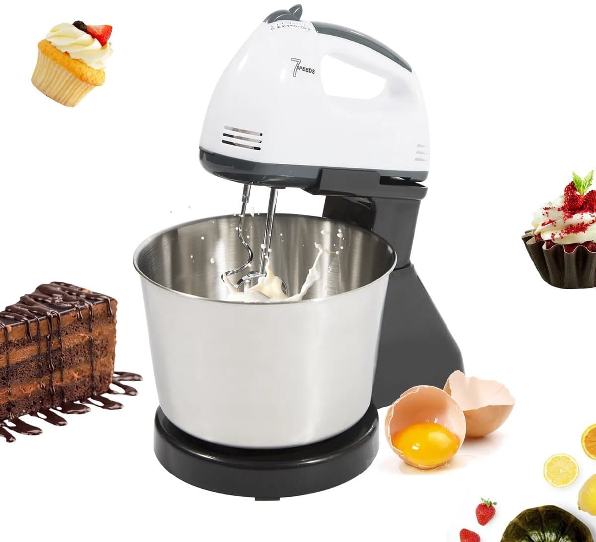 Deliqa keukenmixer - luxe deegmachine - 350w - 1.7 Liter - deegmachine - RVS - 7 versnellingen - elektrische mixer - makkelijk schoon te maken — afbeelding 1