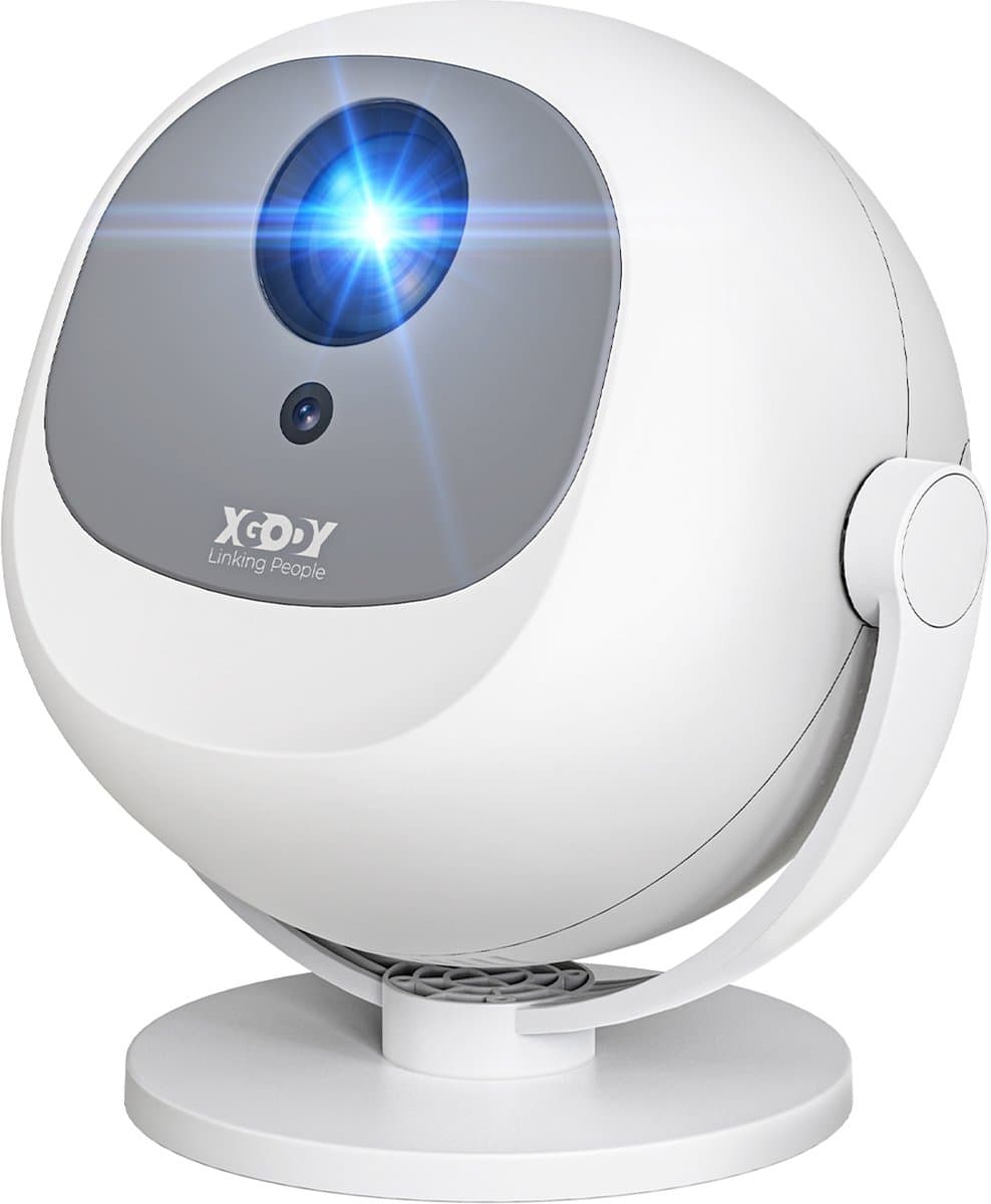 XGODY Gimbal A2 Mini Pro Beamer - Oorspronkelijke resolutie 1080p - Home Cinema - Projector - Android 11.0 - WiFi 6 & Bluetooth 5.4 - 4k Beeldkwaliteit - Projector Scherm - Wit — afbeelding 1