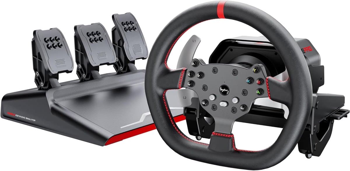 PXN - V10 Pro - Race Stuur - Met Pedalen - Force Feedback - 270/900° - Game Stuur - Geschikt voor - PS4 - PS5 - Xbox One - Xbox Series X|S - PC - Met App — afbeelding 1