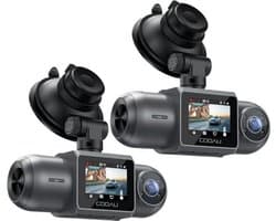 COOAU Dubbele dashcam - Autodashcam - Ultra 4K & Full HD - Camera voor en achter - WiFi & GPS - met app - G-sensor - Nachtzicht - Loopopname - G-sensor - Parkeerbewaking- 2 Stuks
