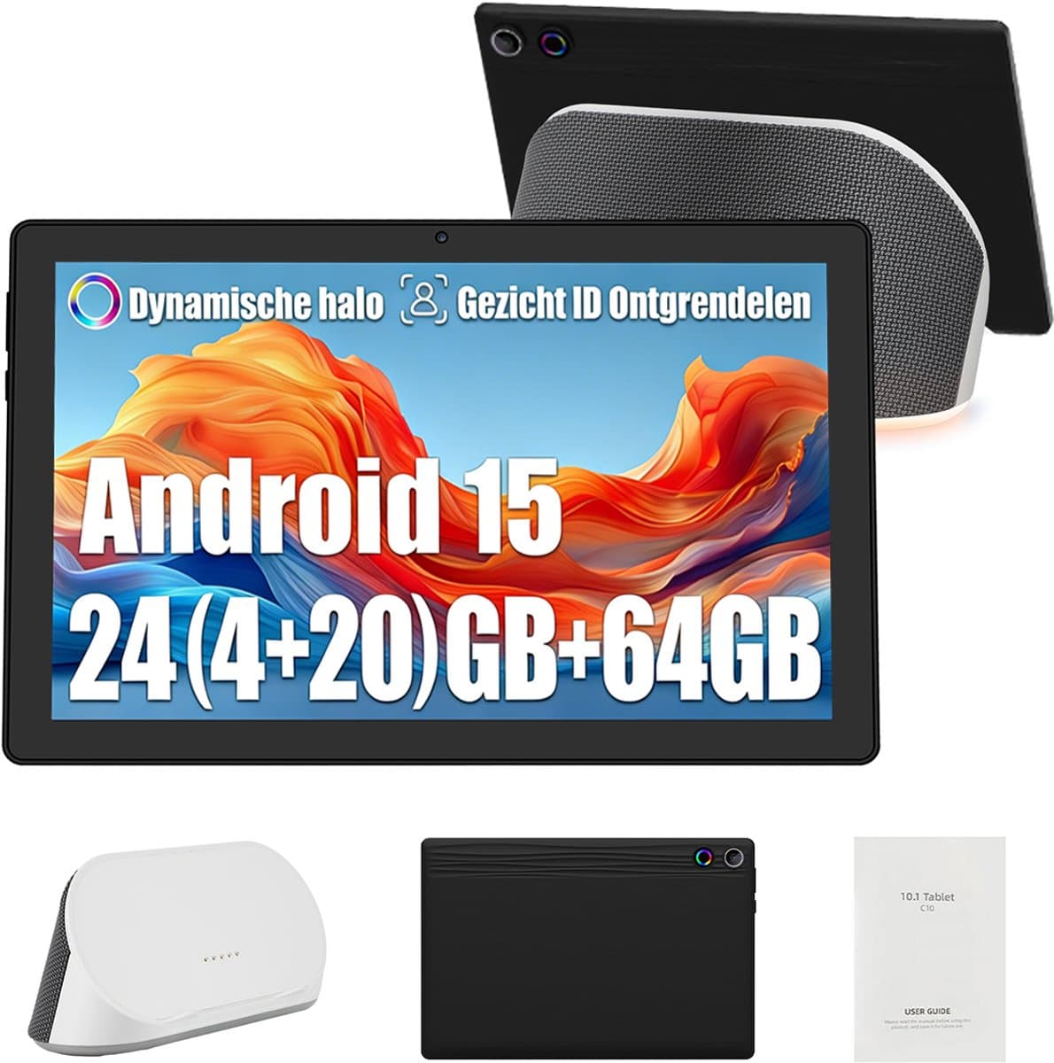 Hotlight A10RPO-15 Tablet - Android 15 tablet met oplaadbaar stereoluidspreker - 24GB RAM+64GB ROM - 10.1 inch - 5000mAh - AI-Slim Digitaal Fotolijstje & Klokmodus — afbeelding 1