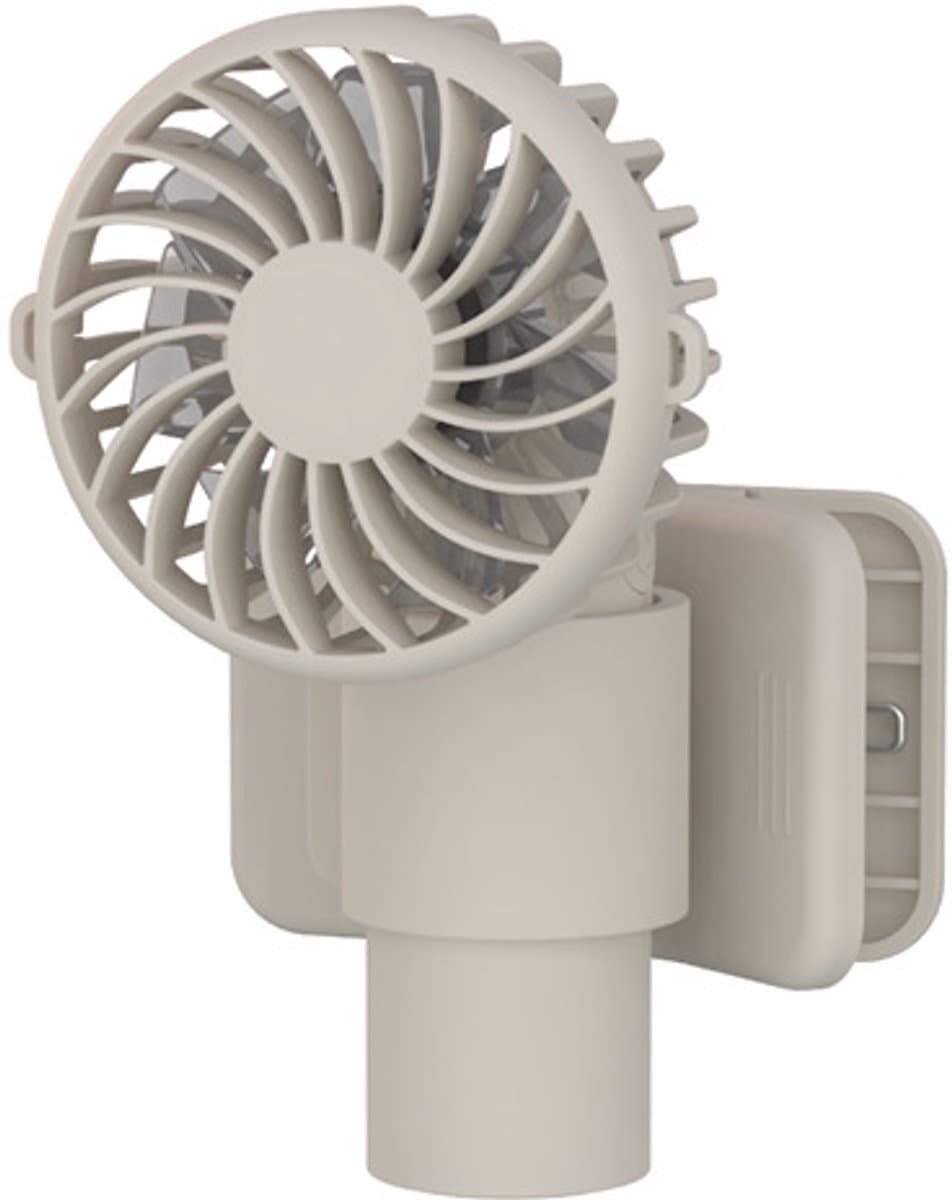 Nekventilator - Draagbare Ventilator - Nek Ventilator -Handventilator Mini Ventilator Ventilator met Clip - 3 Standen - 7 Bladen - Lichtbruin — afbeelding 1