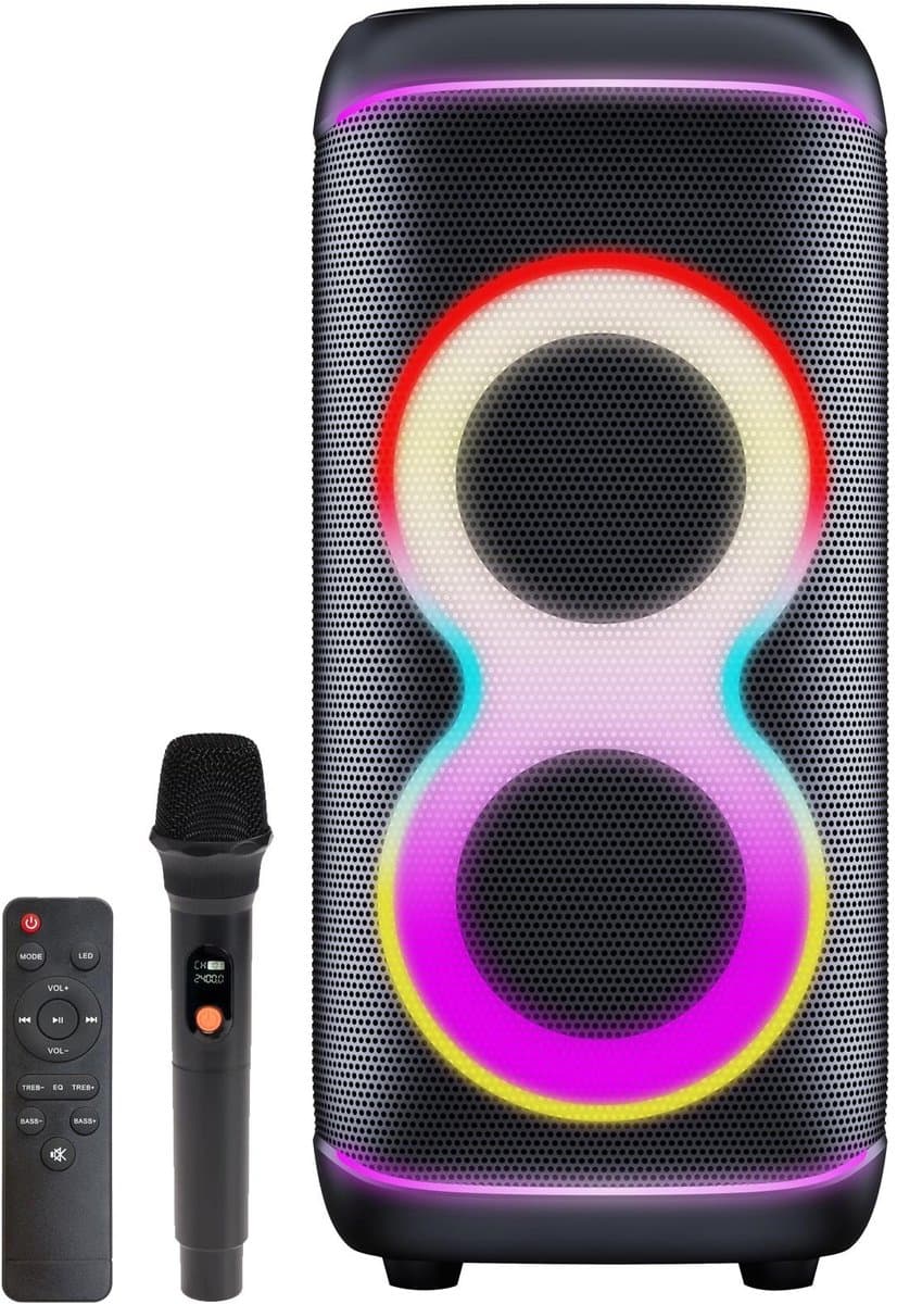 Denver Bluetooth Speaker Party box - Discolichten - Partybox - Incl Microfoon - Luidspreker - BPS370 — afbeelding 1