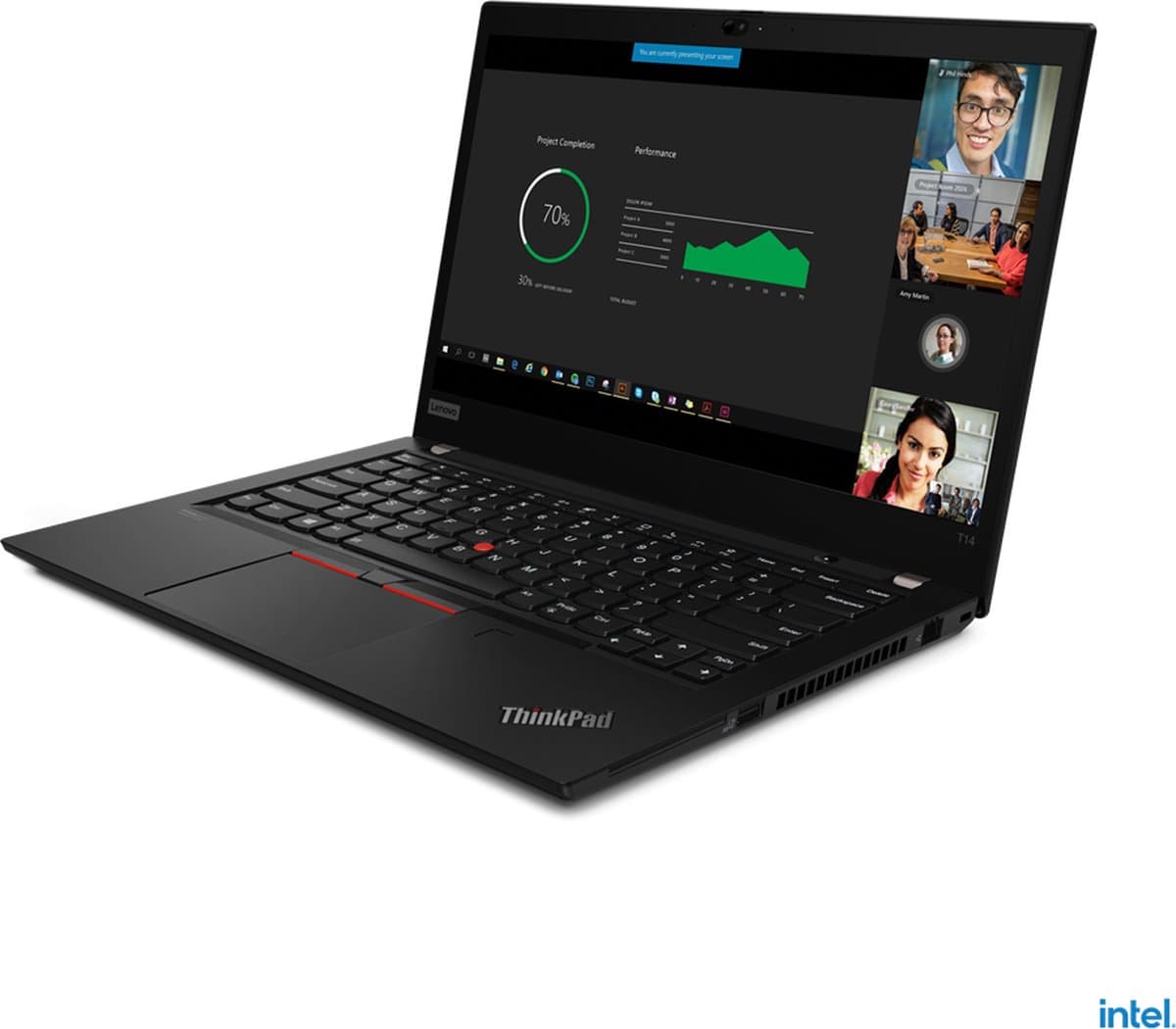 Lenovo ThinkPad T14 Gen 2 (Intel) Intel® Core™ i7 i7-1165G7 Laptop 35,6 cm (14") Full HD 16 GB DDR4-SDRAM 512 GB SSD Wi-Fi 6 (802.11ax) Windows 10 Pro Engels Zwart — afbeelding 1
