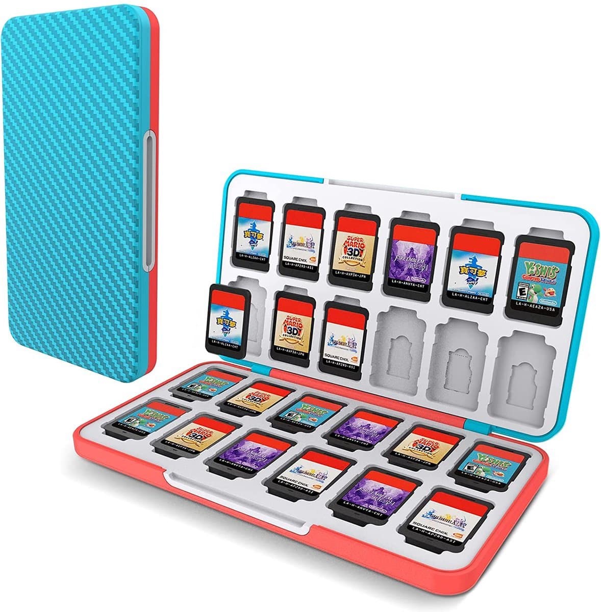 BOTC 24 Slots Game card case - spel hoesje - beschermhoes - micro SD kaart houder - Silicone Slots - Blauw — afbeelding 1