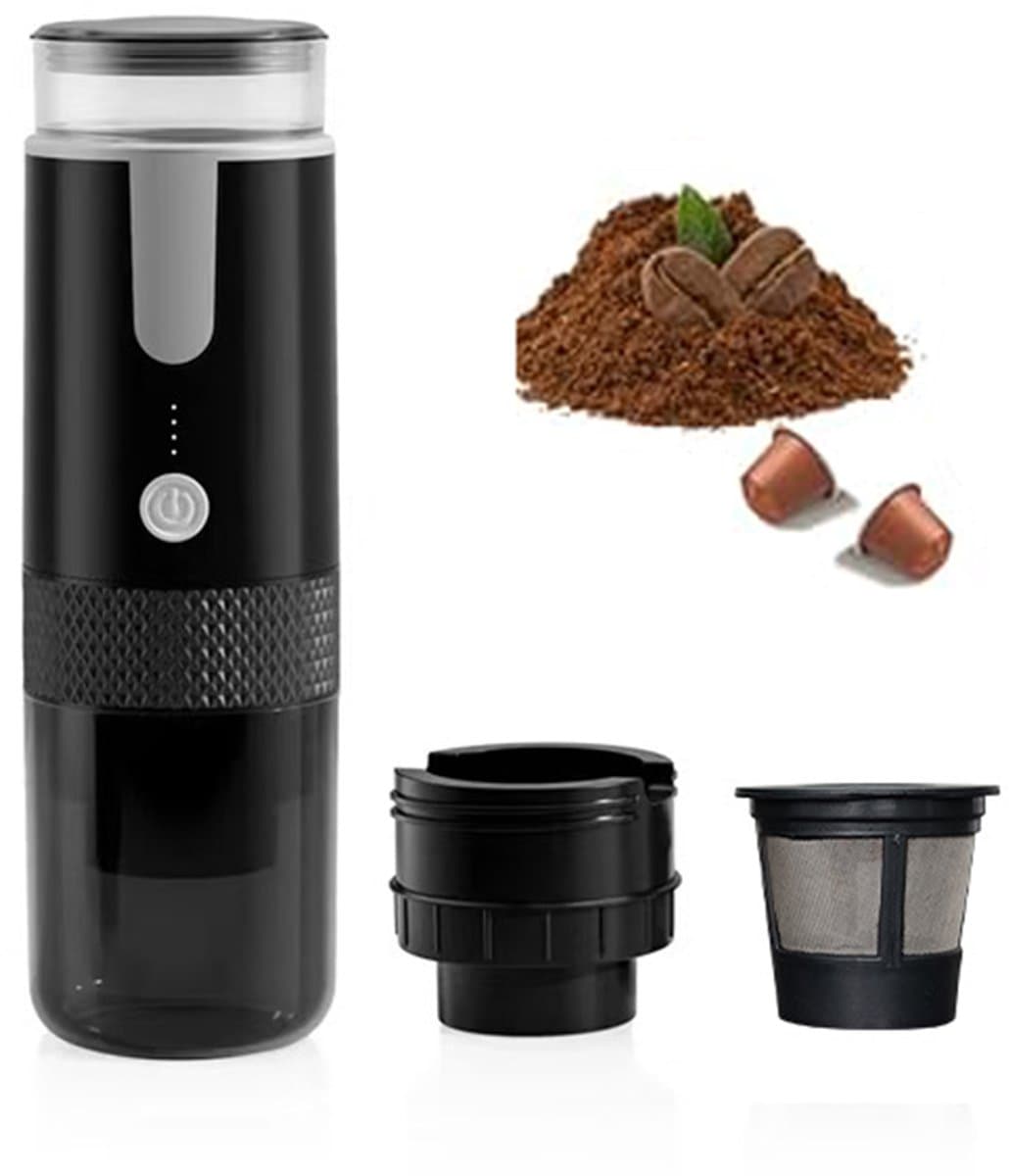 Koffieapparaat Draagbaar - Espressomachine - Draagbare Espressomachine - Reizen - Camping - Elektrische Reiskoffiemachine - Lichtgewicht - 5V - 1200mAh - Type-c Opladen - Geschikt Voor Kantoor, Camping, Koffiepoeder en Koffiecapsules - Zwart — afbeelding 1
