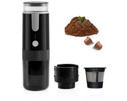 Koffieapparaat Draagbaar - Espressomachine - Draagbare Espressomachine - Reizen - Camping - Elektrische Reiskoffiemachine - Lichtgewicht - 5V - 1200mAh - Type-c Opladen - Geschikt Voor Kantoor, Camping, Koffiepoeder en Koffiecapsules - Zwart