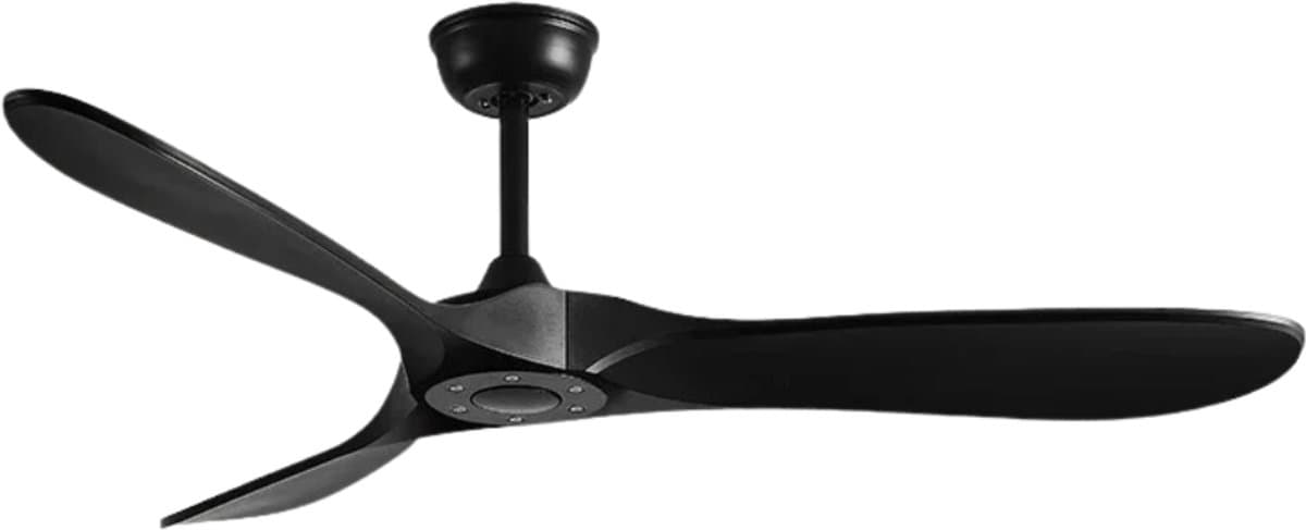 Nivard Plafondventilator - Met Verlichting - Plafond Ventilator - Met Lamp - Plafonniere Met Ventilator - Zwart - 132cm — afbeelding 1