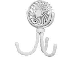 Handventilator - Draagbare Ventilator Oplaadbaar - Wit - Hand Tafelventilator Draadloos - Kinderwagen Mini Fan - 3 Standen - mini ventilator - festival ventilator - octopus ventilator
