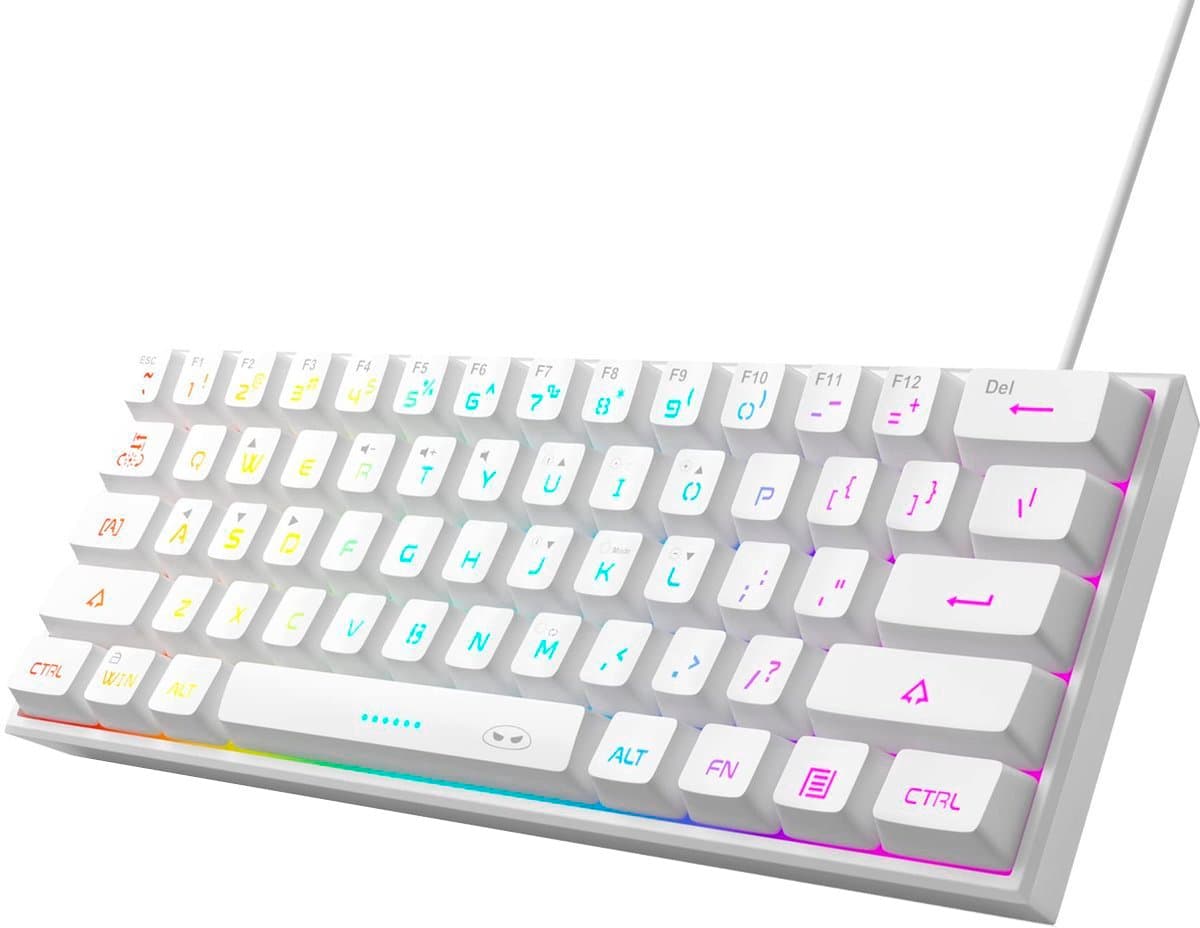 MageGee TS91 - Gaming Toetsenbord - Gaming - RGB Keyboard - 60% Keyboard - TKL - Ergonomisch - Wit — afbeelding 1