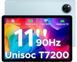DOOGEE Tab A9 Pro+ - Tablet - 30GB RAM (6GB+24GB) - 128GB ROM(TB/TF)- 11Inth 90Hz HD+ - 8580mAh - Android 15 - Unisoc T7200 - Dual Speakers - Blauw