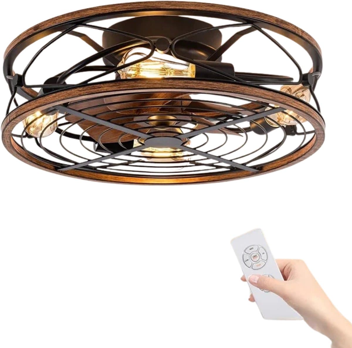 Bovista Plafondventilator - Met Verlichting - Plafond Ventilator - Met Lamp - Plafonniere Met Ventilator - Met Licht — afbeelding 1