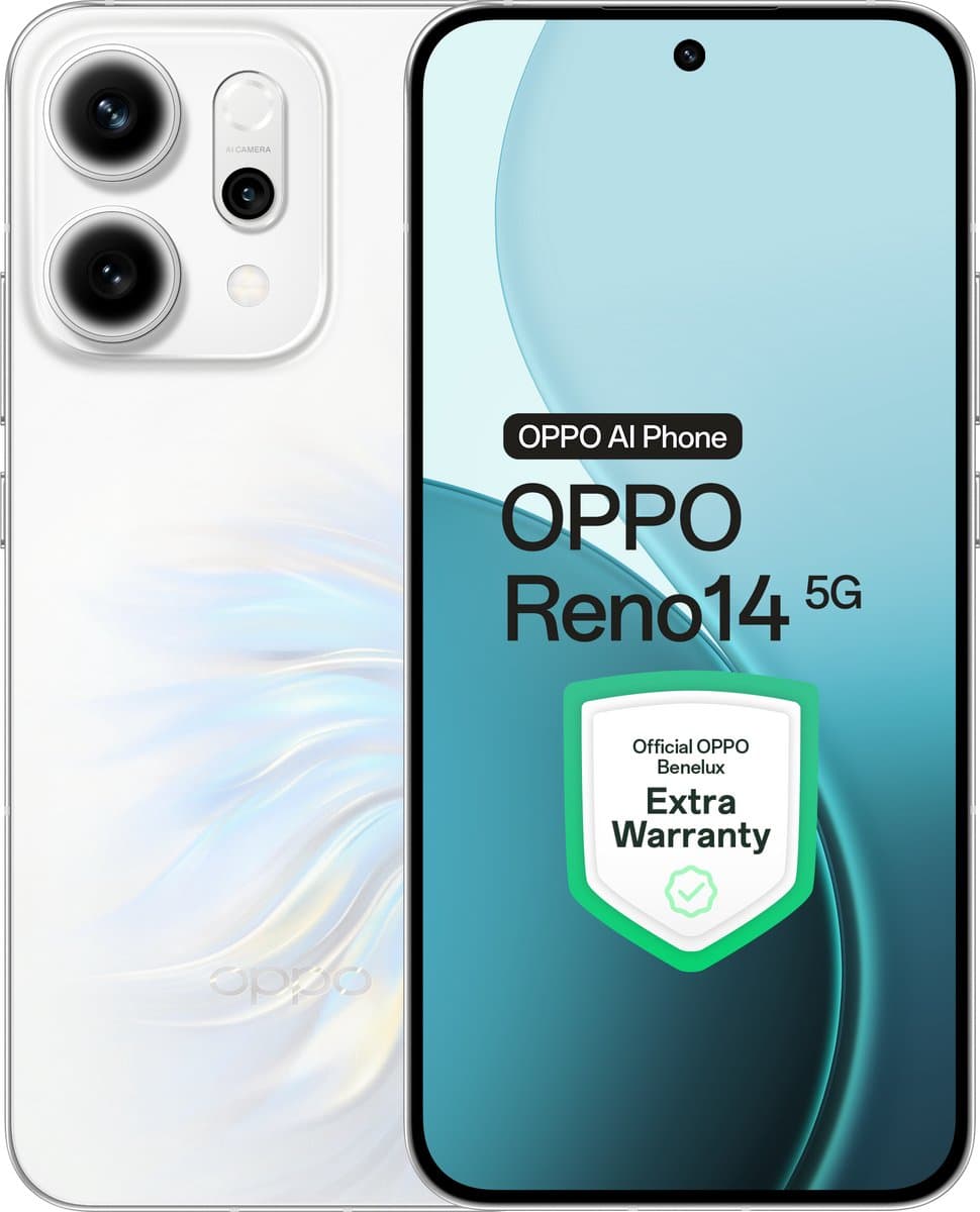 OPPO Reno14 5G 12+256GB Opal White - Extra Garantie — afbeelding 1