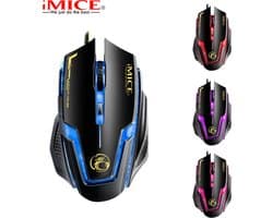 Game muis met LED verlichting - 6 knoppen - 1200/1600/2400/3200 DPI - hoge precisie - ergonomisch -