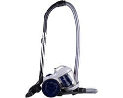 Dirt Devil Stofzuiger zonder Zak DD2503 - Vacuum Cleaner 800W HEPA 12 Filter - Cycloonstofzuiger met Combiborstel, Kierenmondstuk en Meubelopzetstuk - Stofopvangbak 2,2 L - Wit/Blauw