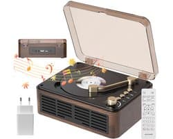 Retro CD-speler met Bluetooth-luidspreker-FM-radio en AUX-ingang- geschikt voor telefoon-laptop- tablet-tv en computer
