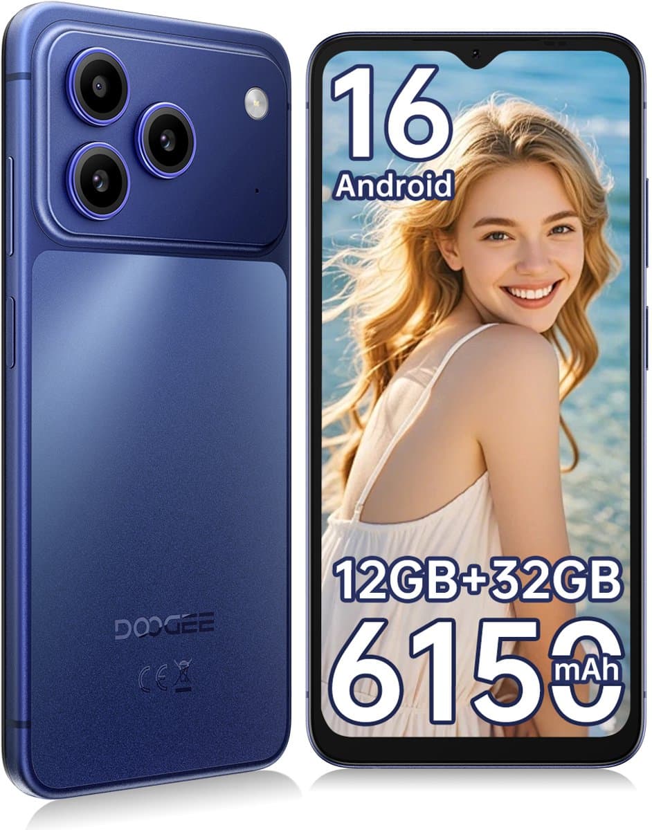 DOOGEE Note 57 Lite Smartphone - 6,56" - Android 16 - 12GB(3+9) RAM - 32GB ROM - 6150 mAh - Lichtgewicht 195 g - Blauw — afbeelding 1