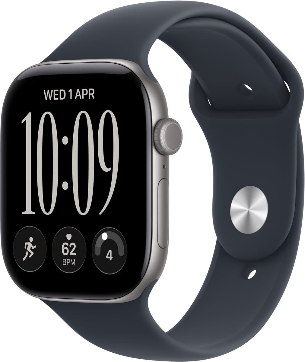 Apple Watch Series 12 GPs + Cellular 46mm - Space Grey Aluminium Case Sport Band M/l Smartwatch Navy Blue — afbeelding 1