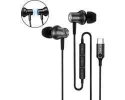 Floki® Oortjes met draad USB-C - Metalen behuizing - Anti klit - Noise Reduction - Oordopjes met Microfoon - Earbuds