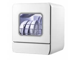 Tafelmodel vaatwasser compact 3 couverts met desinfectie, droging, UV-sterilisatie en warmeluchtfunctie voor keuken