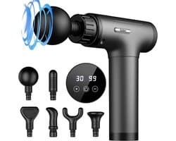 Diepweefselmassagepistool - Draagbaar, elektrisch en stil met 6 accessoires