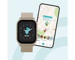 One2track Connect YOU Beige | GPS horloge voor kinderen | Videobel in HD, voeg vriendjes toe en zie altijd waar je kind is met de leukste smartwatch voor kinderen