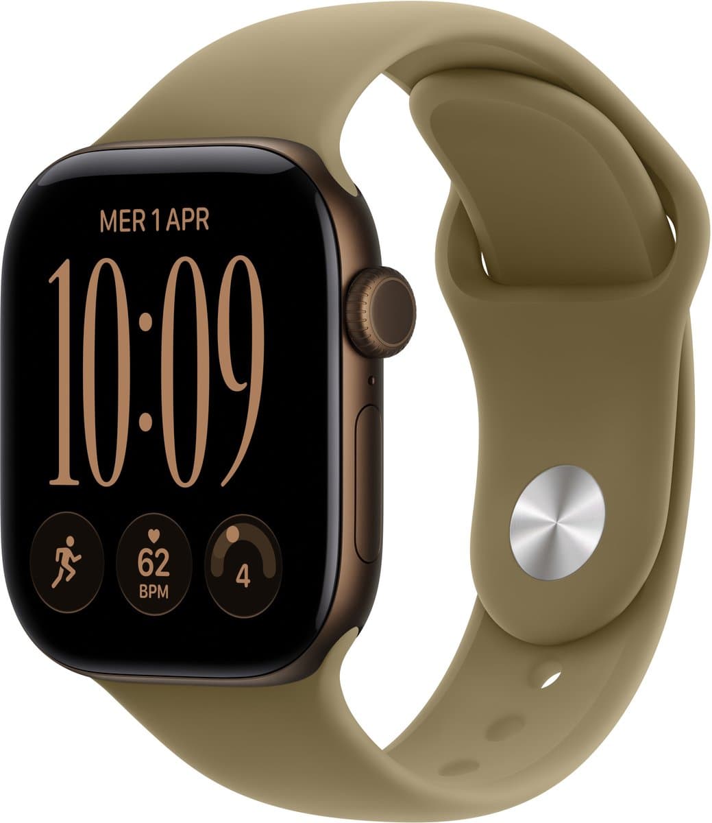 APPLE Watch Series 12 GPS + Cellular 42mm - Dark Bronze Aluminium Case - Sport Band - S/M - Smartwatch Olive — afbeelding 1