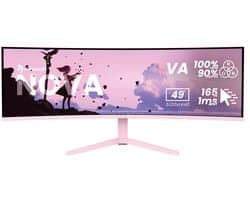Arozzi Nova 49" v2 Gaming Monitor - Curved - DQHD VA - 165Hz - USB-C - Roze
