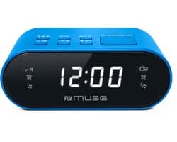 Muse M-10BL - Compacte wekkerradio - voorkeuzezenders - dimbaar display - sleep / snooze - back-up batterij