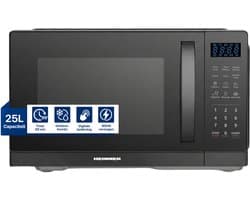 Heinner Vrijstaand Magnetron 25L – Digitale Bediening – 11 Vermogensniveaus – Ontdooifunctie – Timer – 900 W – Zwart