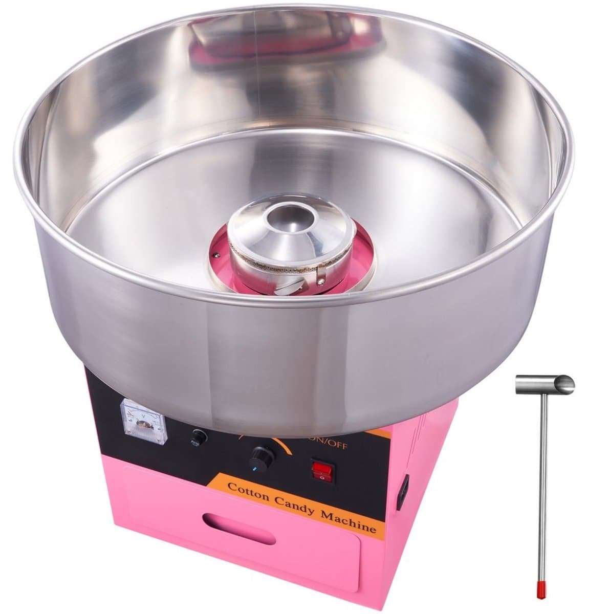 Suikerspinmachine - Elektrisch - 1000W Vermogen - Professioneel - RVS Kom - Met Suikerschep - Opberglade - Roze — afbeelding 1