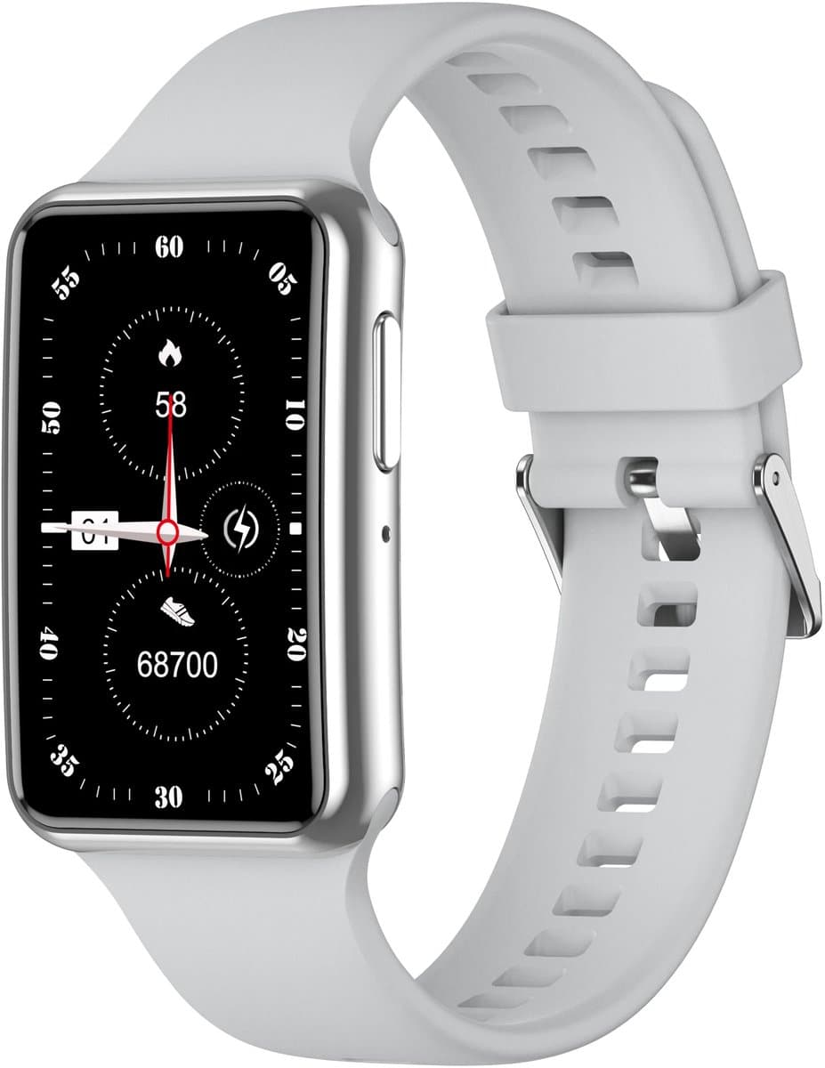DrPhone Ai¹ Hydro Smartwatch – 1.47 inch TFT Touch Display – Bluetooth Bellen – Hartslag, Bloeddruk & SpO₂ Meter – IP67 Waterdicht - Zilver — afbeelding 1